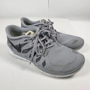 NIKE Free 5.0 Youths Gray Running Trainers Sneakers Size 7Y #644428-005 Beater